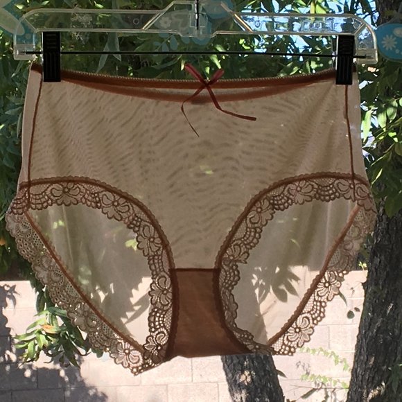 Apricot Peach Size 7 ALL See Thru Sheer Panty - Picture 5 of 5